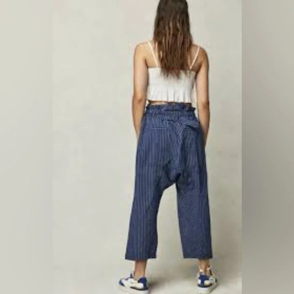 Free People pants oversized striped harem runy-on . - Picture 2 of 10